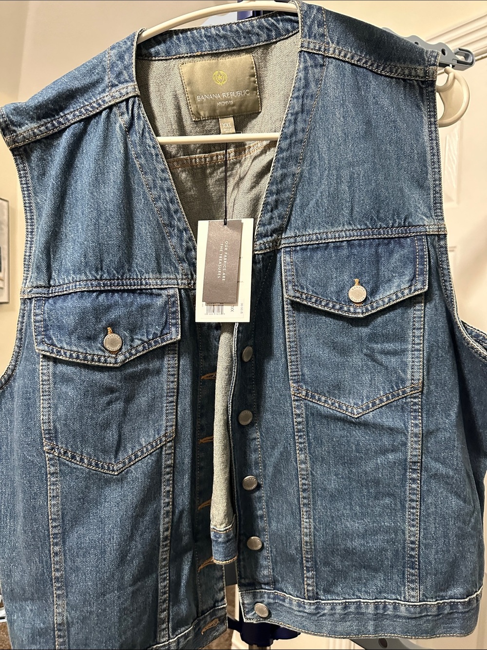 Banana Republic Blue Denim Utility Vest